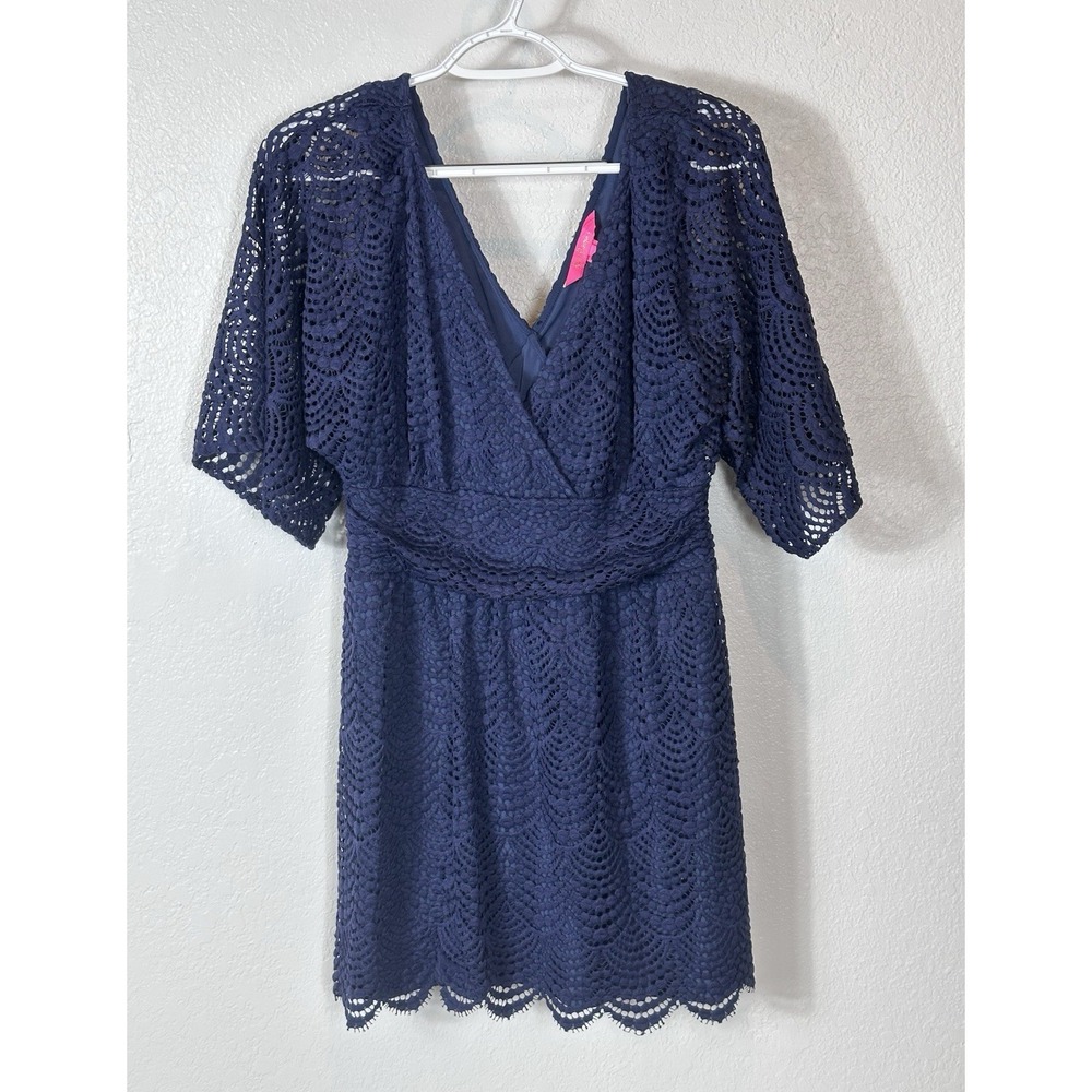 Lilly Pulitzer Women Parigi Skort Romper Scalloped Shell Navy Size M